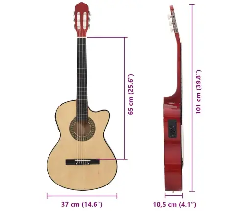 Western Klassikaline Kitarr Ekvalaiseriga 6 Keelega