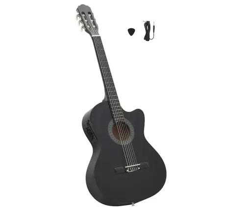 Western Klassikaline Kitarr Ekvalaiseriga 6 Keelega, Must