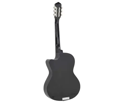 12-Daļīgs Ģitāras Komplekts Ar 6 Stīgām Un Ekvalaizeru, Melns Vidaxl