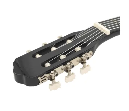 12-Daļīgs Ģitāras Komplekts Ar 6 Stīgām Un Ekvalaizeru, Melns Vidaxl