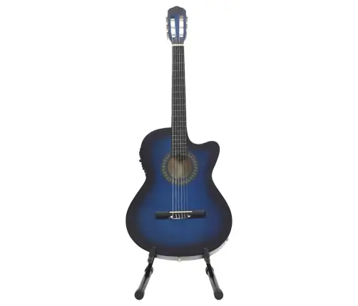 12-Daļīgs Ģitāras Komplekts Ar 6 Stīgām Un Ekvalaizeru, Zila    Vidaxl