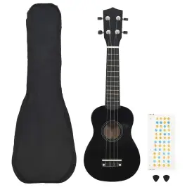 Soprāna Bērnu Ukulele Ar Somu, Melna, 21" Vidaxl