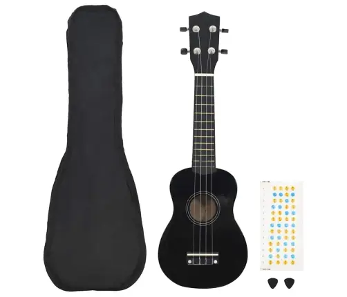 Soprāna Bērnu Ukulele Ar Somu, Melna, 21