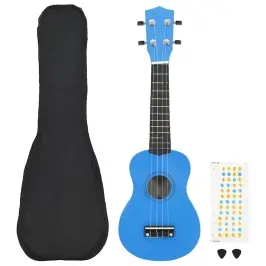 Sopran Ukulele Komplekt Kotiga Lastele Sinine 21"