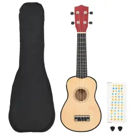 Sopran Ukulele Komplekt Kotiga Lastele Naturaalne 23"
