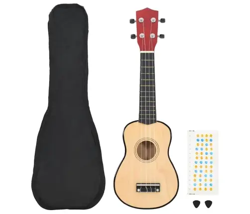 Soprāna Bērnu Ukulele Ar Somu, Dabīga Krāsa, 23