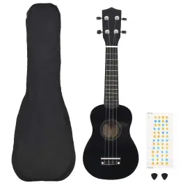 Soprāna Bērnu Ukulele Ar Somu, Melna, 23" Vidaxl