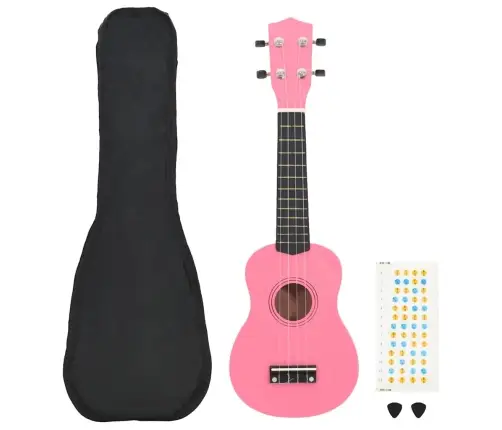 Sopran Ukulele Komplekt Kotiga Lastele Roosa 23"