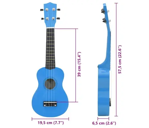 Soprāna Bērnu Ukulele Ar Somu, Zilgana, 23