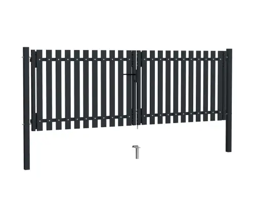 Dvivėriai Tvoros Vartai, Plieniniai, 300X100 cm Antracito Spalvos