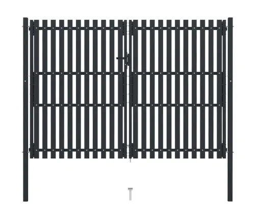 Kaheukseline Aiavärav, Terasest, 300 X 200 cm Antratsiithall