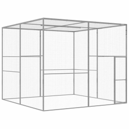 Kaķu Būris, 3X3X2,5 M, Cinkots Tērauds Vidaxl