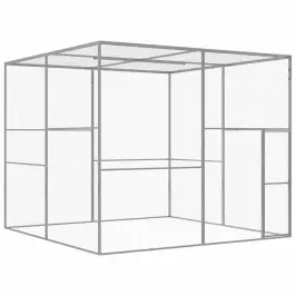 Kaķu Būris, 3X3X2,5 M, Cinkots Tērauds Vidaxl