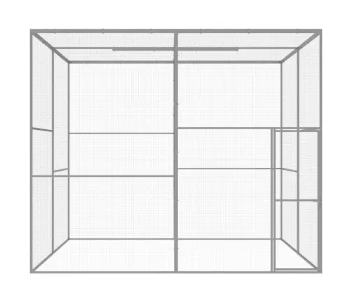 Kaķu Būris, 3X3X2,5 M, Cinkots Tērauds Vidaxl