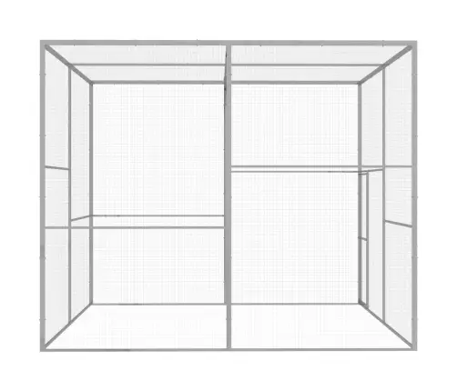 Kaķu Būris, 3X3X2,5 M, Cinkots Tērauds Vidaxl