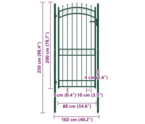 Aiavärav Ogadega, Teras, 100 X 200 cm Roheline