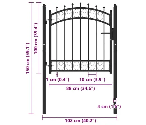 Aiavärav Ogadega, Teras, 100 X 100 cm Must