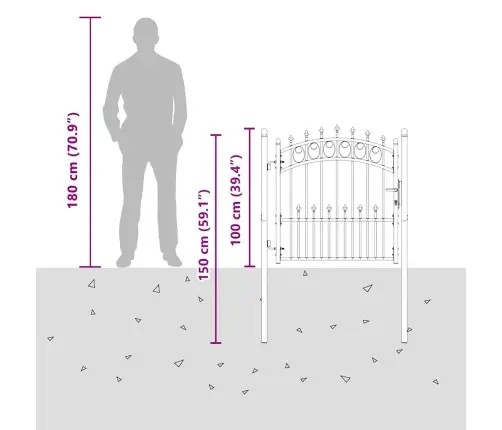 Žoga Vārti Ar Pīķiem Augšpusē, 100X100 Cm, Zaļš Tērauds Vidaxl