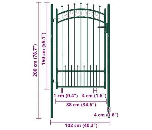 Aiavärav Ogadega, Teras, 100 X 150 cm Roheline