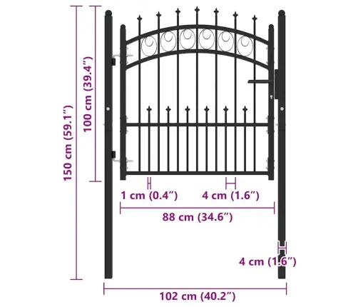 Aiavärav Ogadega, Teras, 100 X 100 cm Must