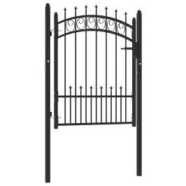 Žoga Vārti Ar Pīķiem Augšpusē, 100X125 Cm, Melns Tērauds Vidaxl