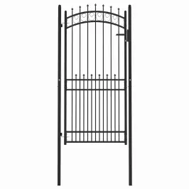 Žoga Vārti Ar Naglām Melna 100 X 200 Cm Pulverkrāsots Tērauds Vidaxl