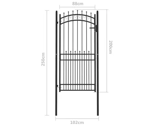 Žoga Vārti Ar Slēdzeni Melna 100 X 200 Cm Pulverkrāsots Tērauds Vidaxl