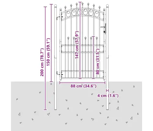 Žoga Vārti Ar Slēdzeni Melna 100 X 200 Cm Pulverkrāsots Tērauds Vidaxl