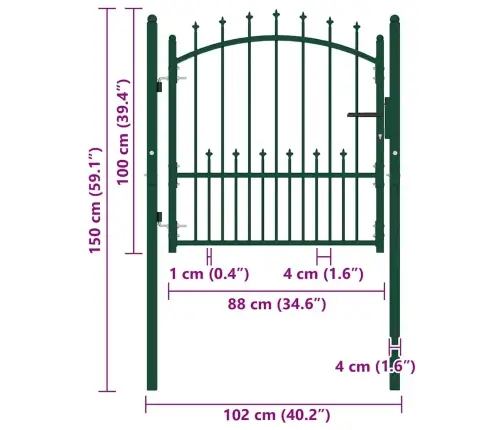 Aiavärav Ogadega, Teras, 100 X 125 cm Roheline