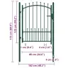 Žoga Vārti Ar Pīķiem Augšpusē, 100X125 Cm, Zaļš Tērauds Vidaxl