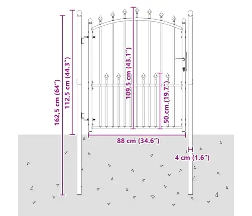 Žoga Vārti Ar Slēdzeni Melna 100 X 125 Cm Pulverkrāsots Tērauds Vidaxl