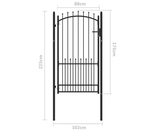 Žoga Vārti Ar Slēdzeni Melna 100 X 175 Cm Pulverkrāsots Tērauds Vidaxl