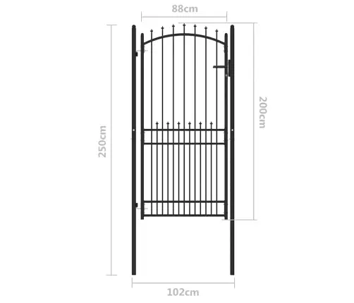 Žoga Vārti Ar Slēdzeni Melna 100 X 200 Cm Pulverkrāsots Tērauds Vidaxl