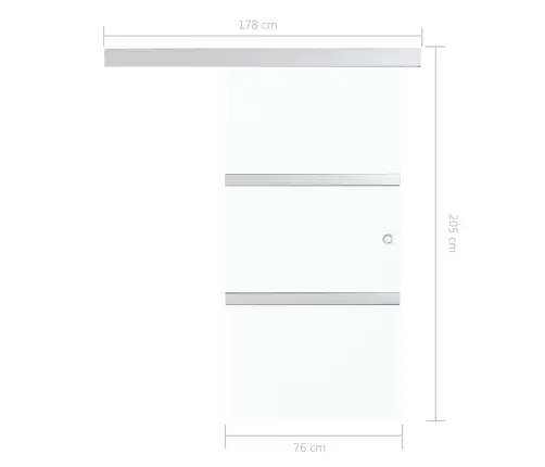 Lükanduks, Pehmed Piirajad, Esg-Klaas Ja Alumiinium 76 X 205 Cm