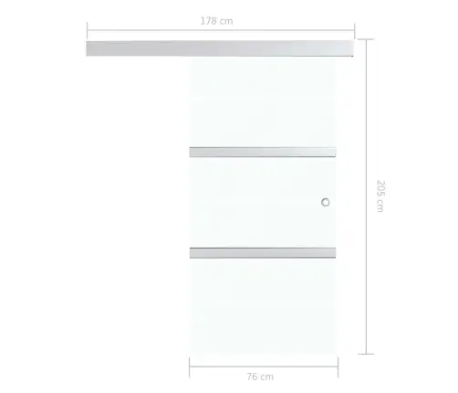 Bīdāmās Durvis, Esg Stikls Un Alumīnijs, 76X205 Cm Vidaxl