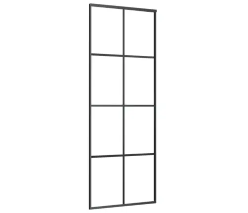 Bīdāmās Durvis, Alumīnijs Un Esg Stikls, 76X205 Cm, Melnas Vidaxl