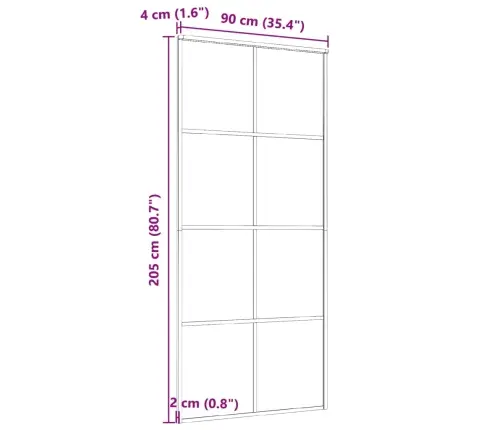 Bīdāmās Durvis, Alumīnijs Un Esg Stikls, 90X205 Cm, Melnas Vidaxl