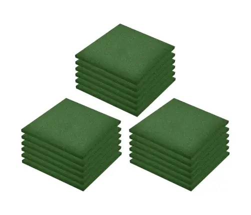 Drošības Flīzes, 18 Gab., Zaļas, 50X50X3 Cm, Gumija Vidaxl