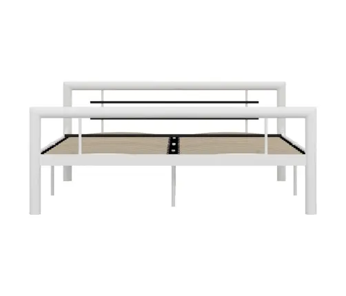 Gultas Rāmis, Balts Ar Melnu, Metāls, 160X200 Cm Vidaxl