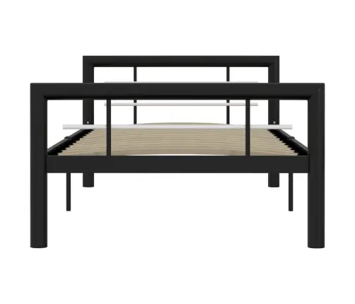 Gultas Rāmis, Melns Ar Baltu, Metāls, 90X200 Cm Vidaxl