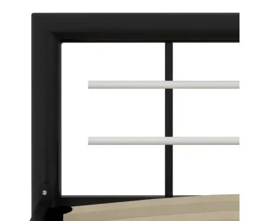 Gultas Rāmis, Melns Ar Baltu, Metāls, 90X200 Cm Vidaxl