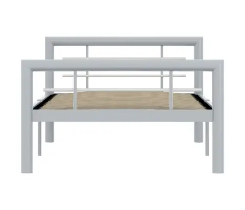 Gultas Rāmis, Pelēks Ar Baltu, Metāls, 100X200 Cm Vidaxl