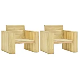 Sodo Kėdės, 2Vnt., 89X76X76cm Impregnuota Pušies Mediena