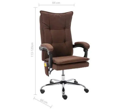 Biroja Masāžas Krēsls, Brūns Audums Vidaxl