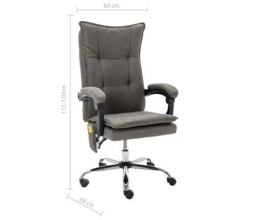 Biroja Masāžas Krēsls, Pelēks Audums Vidaxl