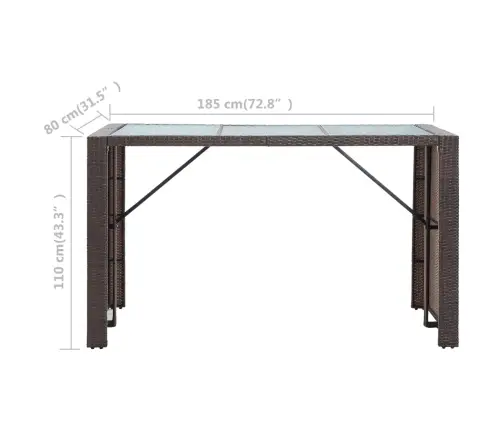 7-Daļīgs Dārza Bāra Mēbeļu Komplekts, Matrači, Pe Rotangpalma Vidaxl