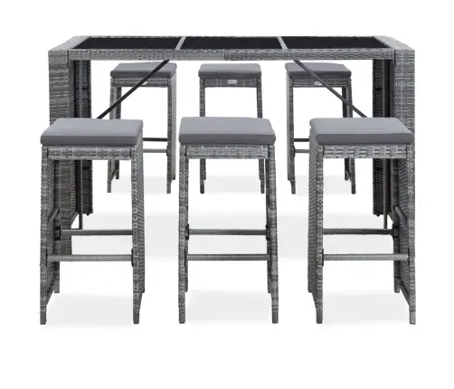 7-Osaline Aia Baarikomplekt Patjadega, Polürotang, Hall