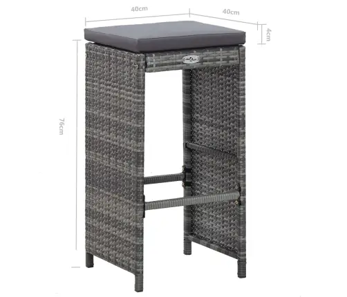 7-Osaline Aia Baarikomplekt Patjadega, Polürotang, Hall