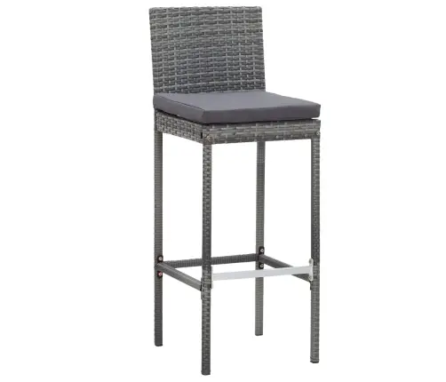 9-Daļīgs Bāra Mēbeļu Komplekts, Pelēks, Pe, Akācijas Masīvkoks Vidaxl