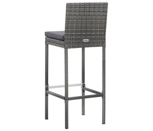 9-Daļīgs Bāra Mēbeļu Komplekts, Pelēks, Pe, Akācijas Masīvkoks Vidaxl